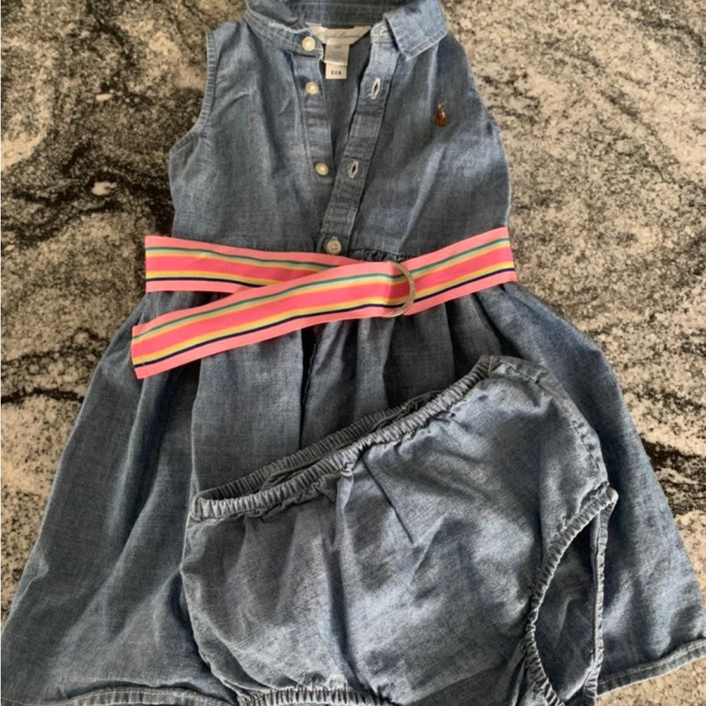 Ralph Lauren 2-piece Denim Shirtdress & Bloomers Set